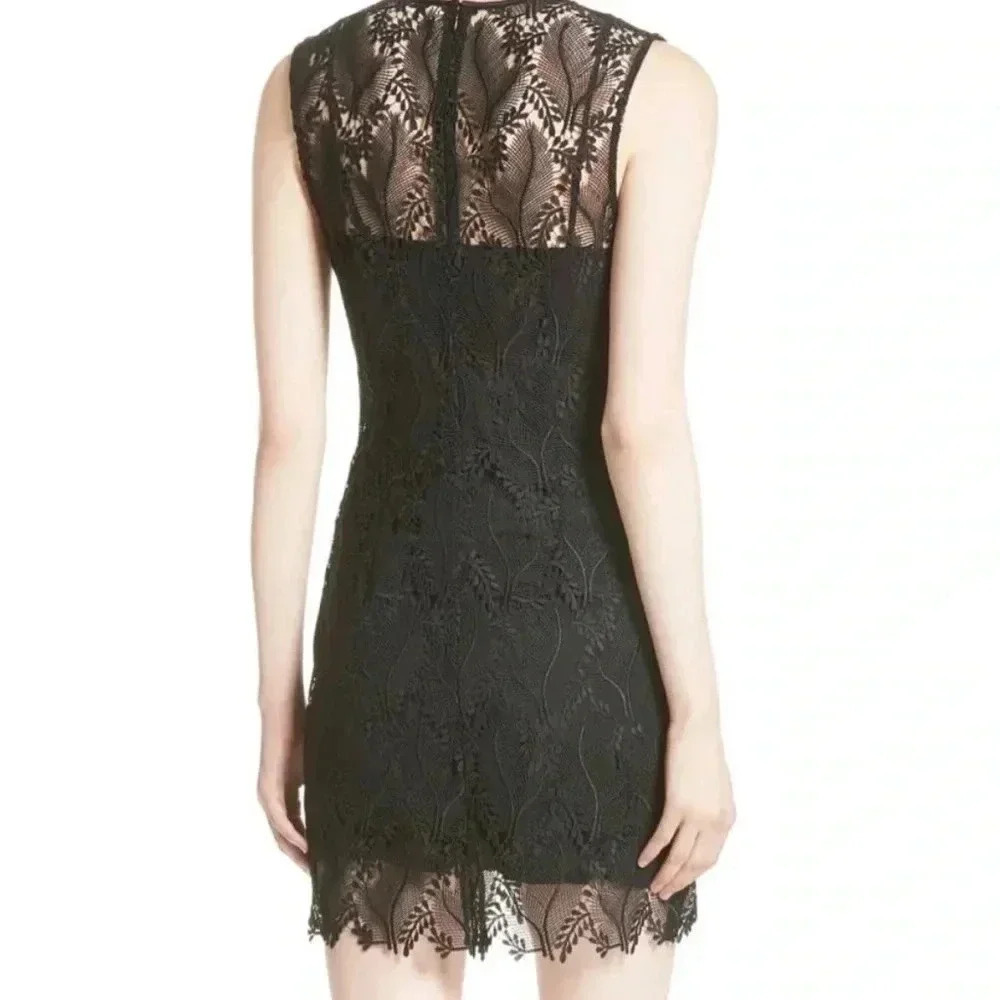 Diane von Furstenberg DVF Sleeveless Lace Tailored Overlay Mini Dress Size 6 NWT - Picture 3 of 7